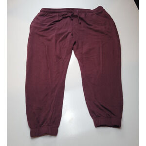 No Boundaries Men Maroon Wine Flat Front Drawstring Jogger Pants Size XXL 44-46